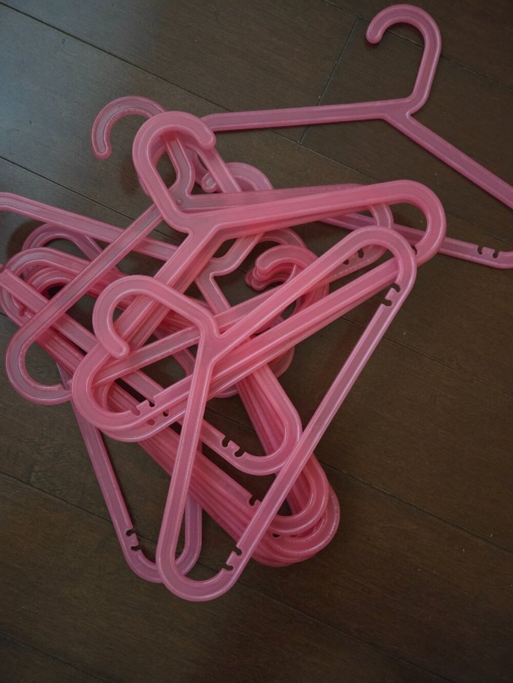 IKEA BAGIS Kids Plastic Pink 12" Hangers - 13 pcs
